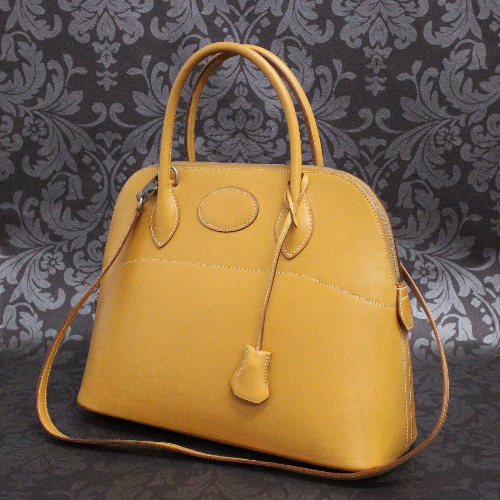 HERMES Bolide 31 Veau Chamonix Natural Handbag Shoulder Bag #294 Rise-on