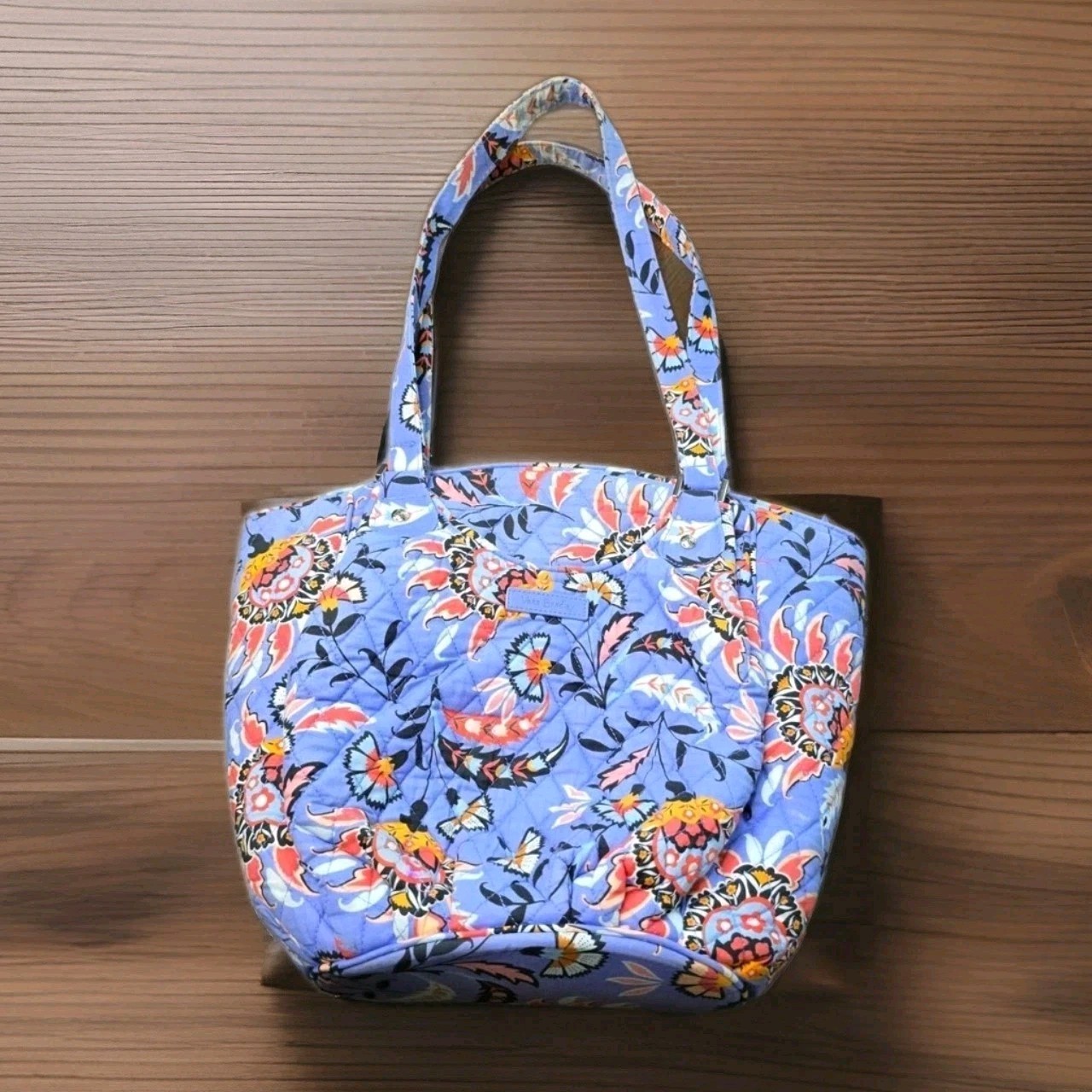 Vera Bradley Triple Compartment Shoulder Bag Purse Tote Mural Garden FREELANYARD