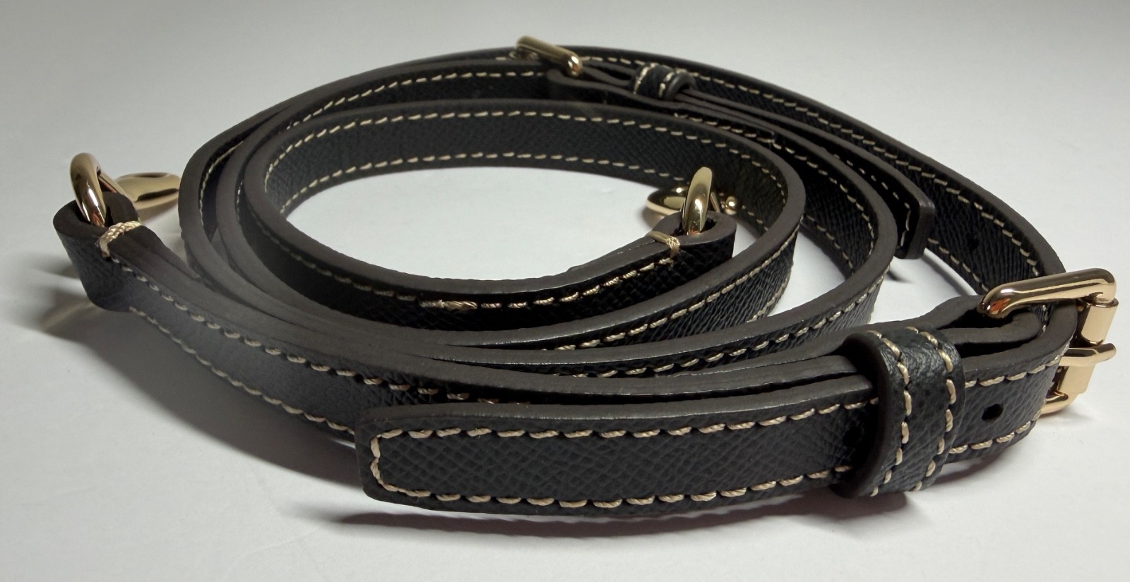 DOONEY & BOURKE LEATHER ADJUSTABLE CROSSBODY/SHOULDER STRAP DARK GRAY NWOT