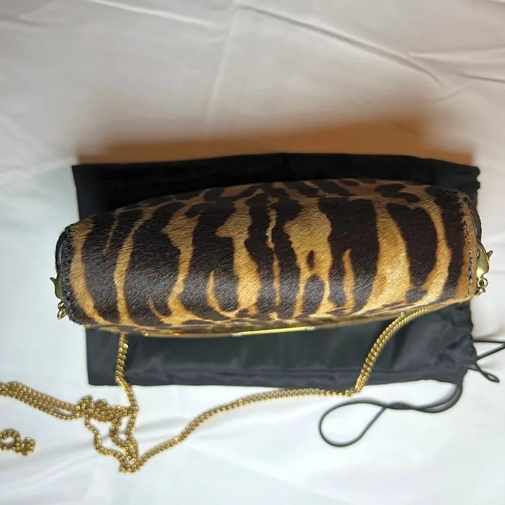Roberto Cavalli European Collection Calf Hair Shoulder Bag With Deco Hardware