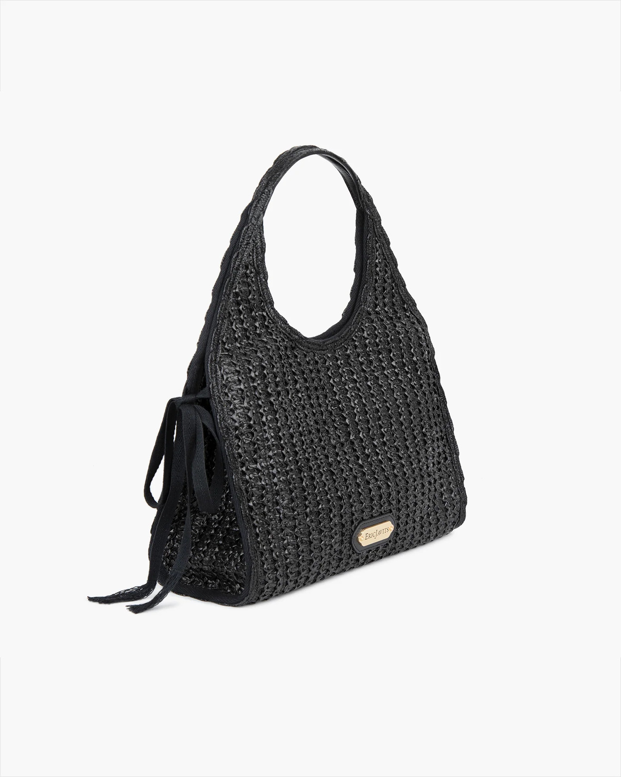 Eric Javits Sweetie Raffia Beach Bag Natural Black Summer Tote