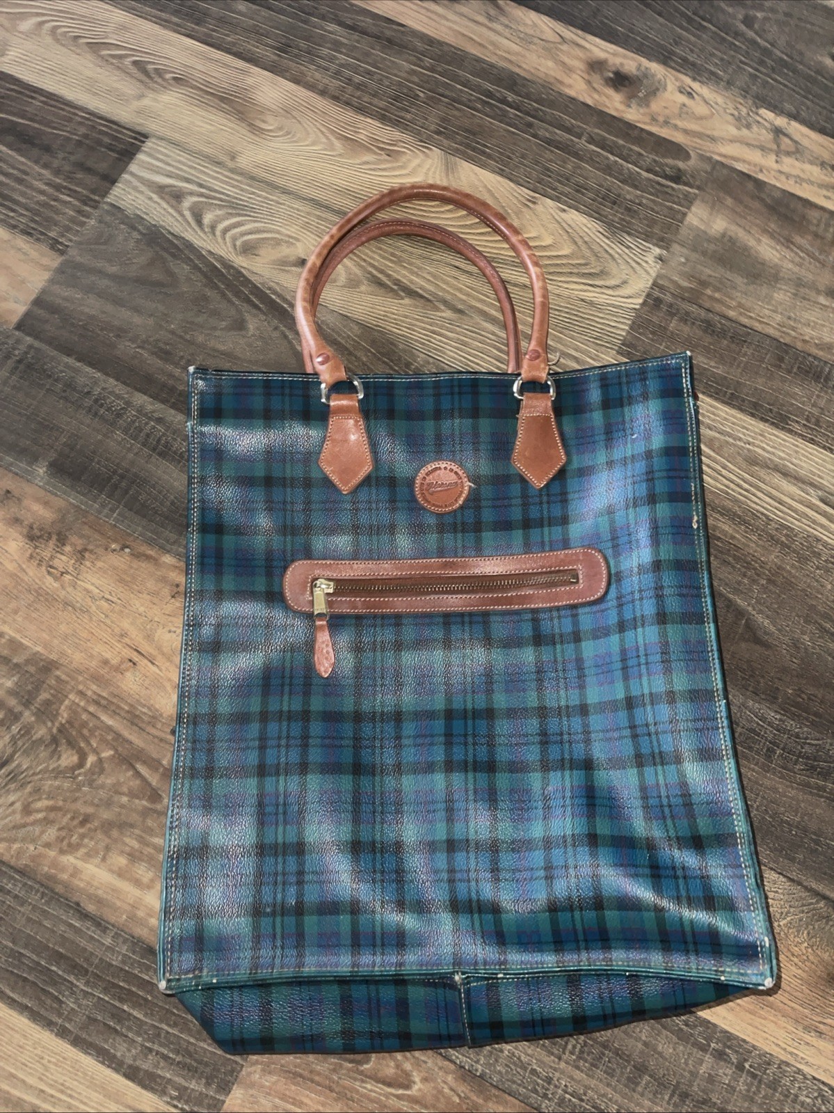 Merona Tartan Check pattern tote bag Made In Korea *Read