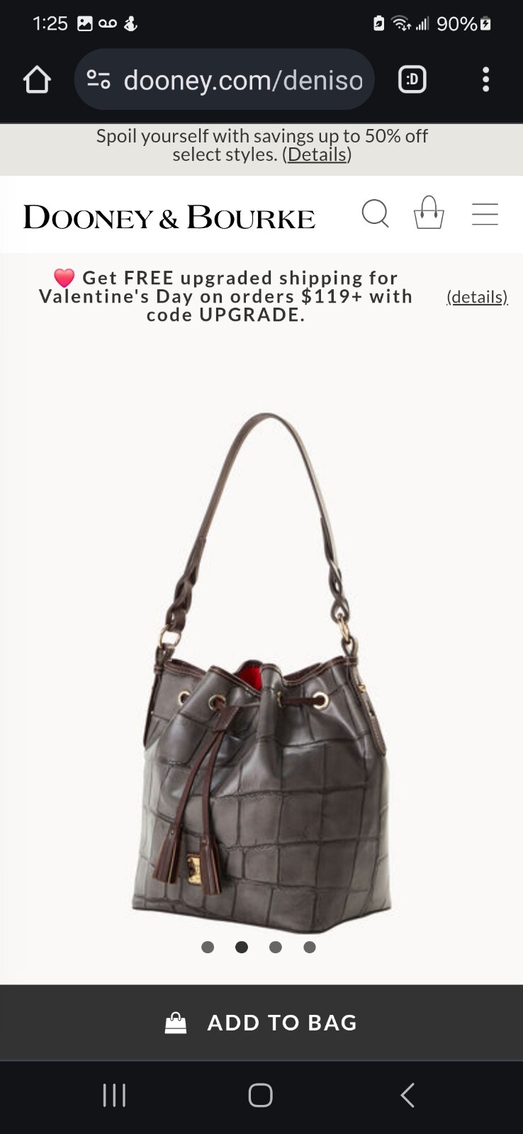 Dooney & Bourke Denison Tasha Drawstring Shoulder Bag, NEW, Never Carried