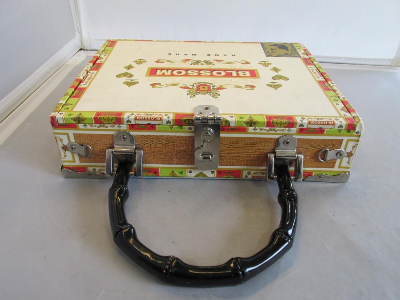 Pug Dog and Flowers Cigar Box Purse