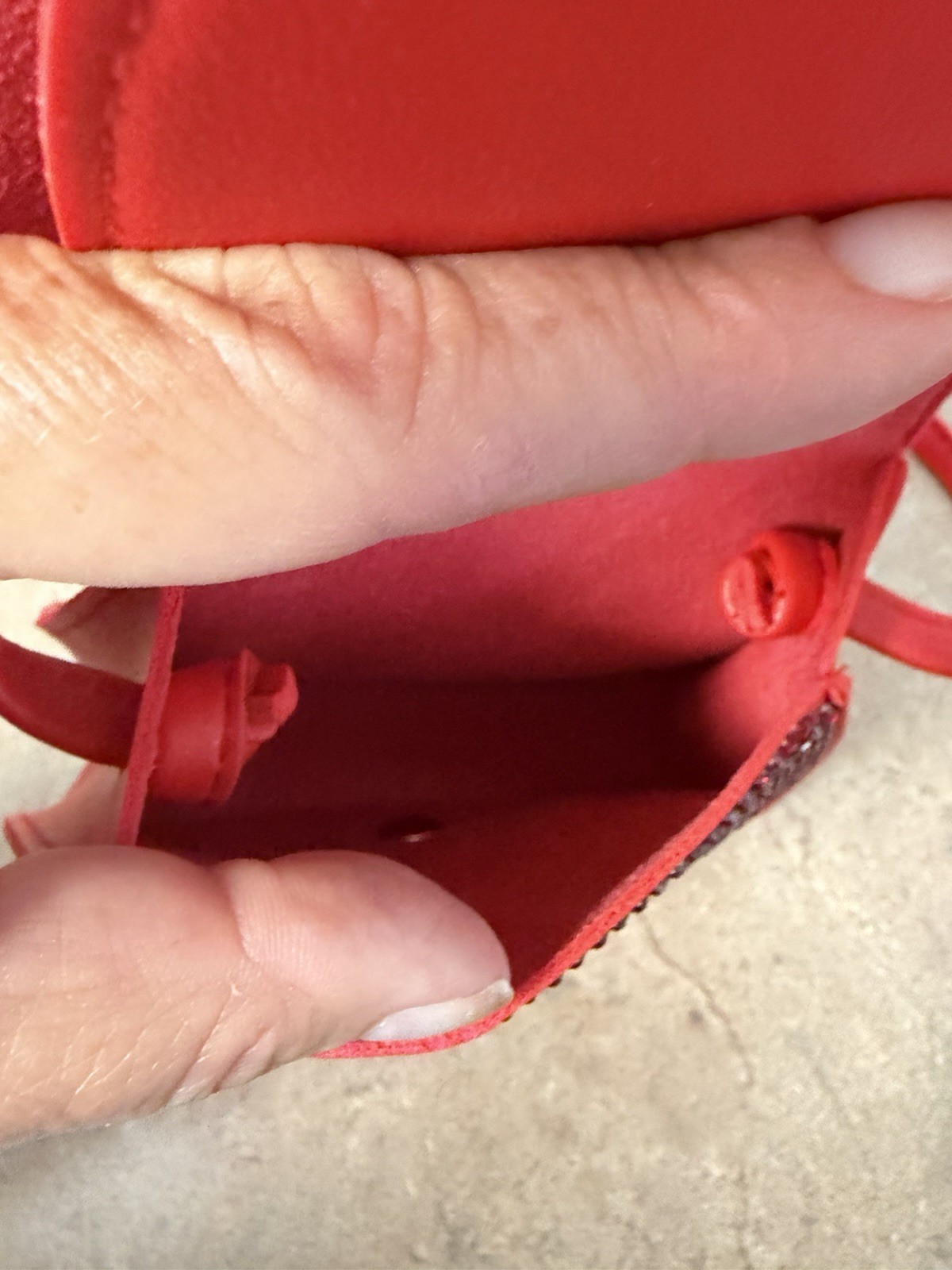 Hand Rhinestoned Red Mouse Crossbody Purse Handmade Crystal Bling One of a Kind