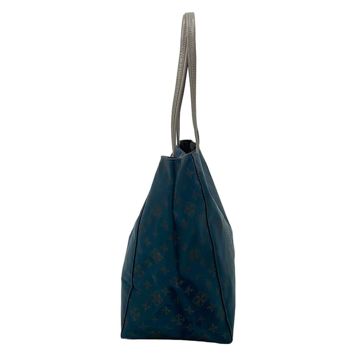 russet Blue Green Beige Gray Beige Nylon Leather Tote Bag
