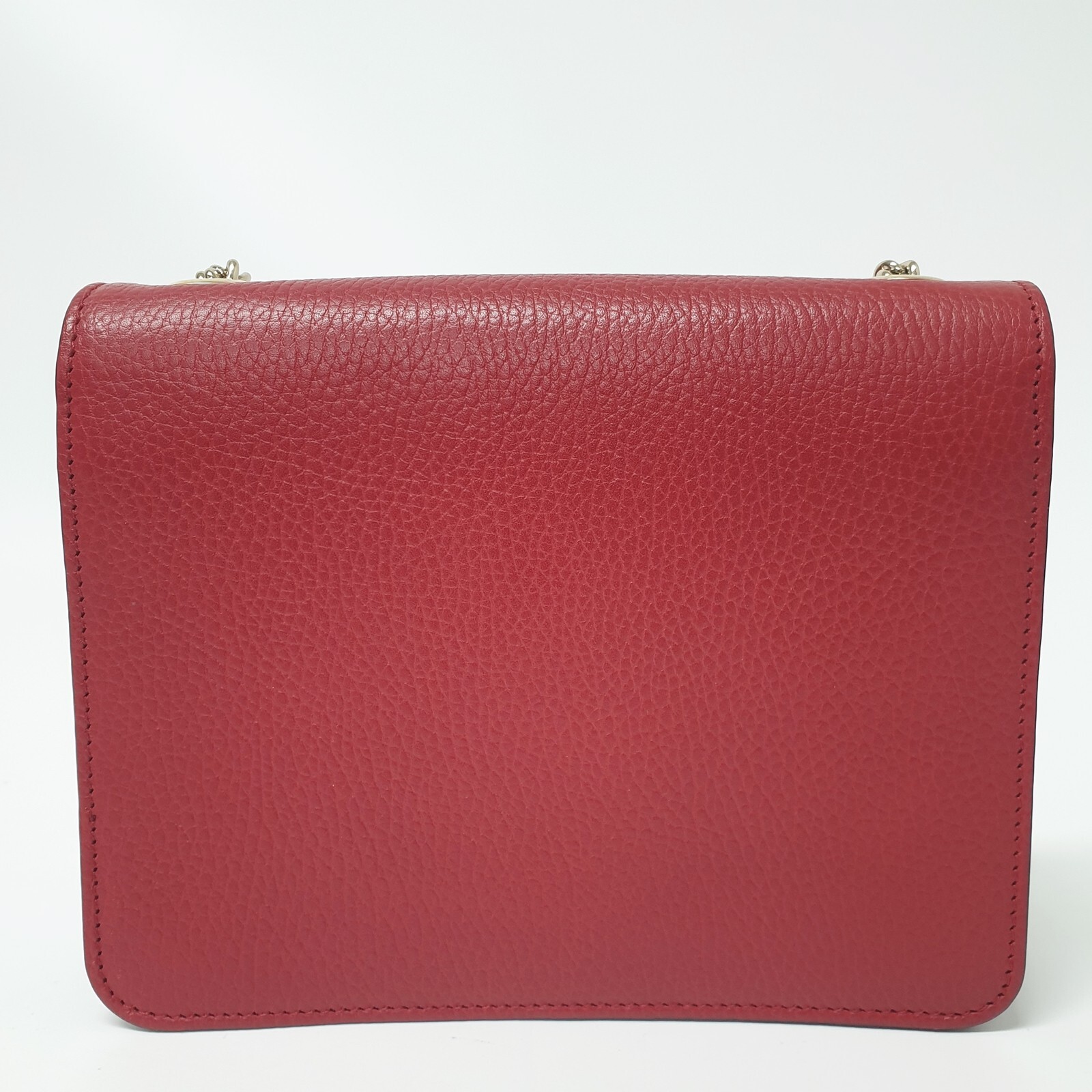 NO TARIFF GUCCI Interlocking 510304 Chain Shoulder Red leather Guaranteed CGA010