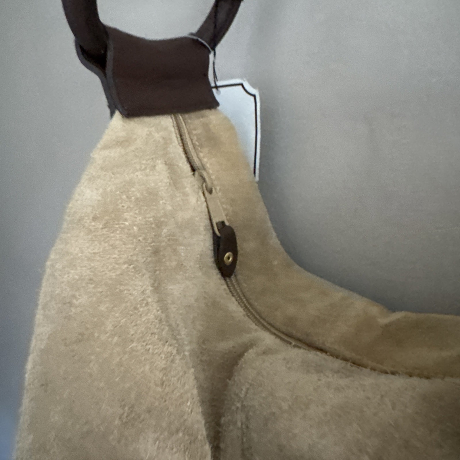 NEW NWT Warren Reed SUEDE Leather Vintage Shoulder Bag SLOUCHY BEIGE BROWN