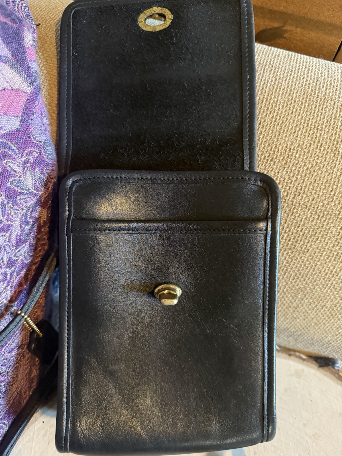 VTG Y2K COACH PURSE 9893 BLK SCOOTER Leather Turlock MESSENGER Crossbodybag