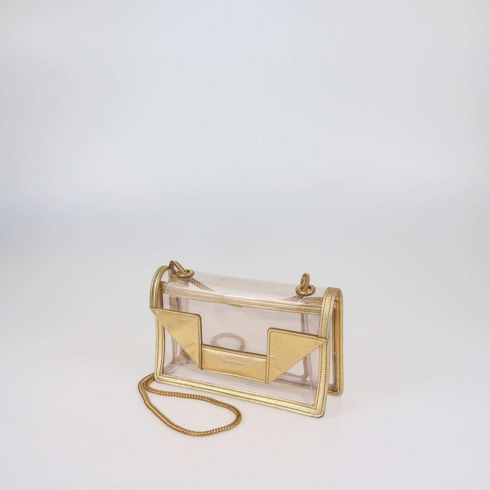 Saint Laurent Clear/Gold Pvc and Leather Betty Shoulder Bag