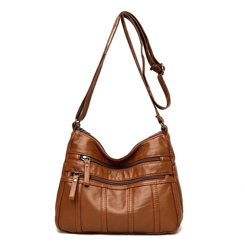 Fashion Soft Leather Crossbody Bags for Women 2026 Casual Female Multi Pocket