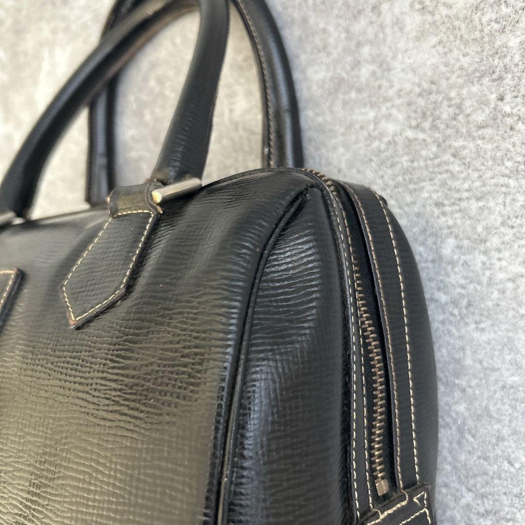 Celine CELINE 2way Mini Boston Bag Handbag Shoulder Bag Triomphe Leather Black