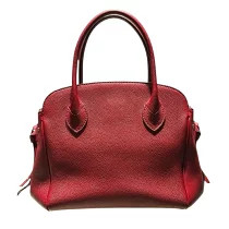 Louis Vuitton Mila Rouge Carmine Blue Leather Handbag Red