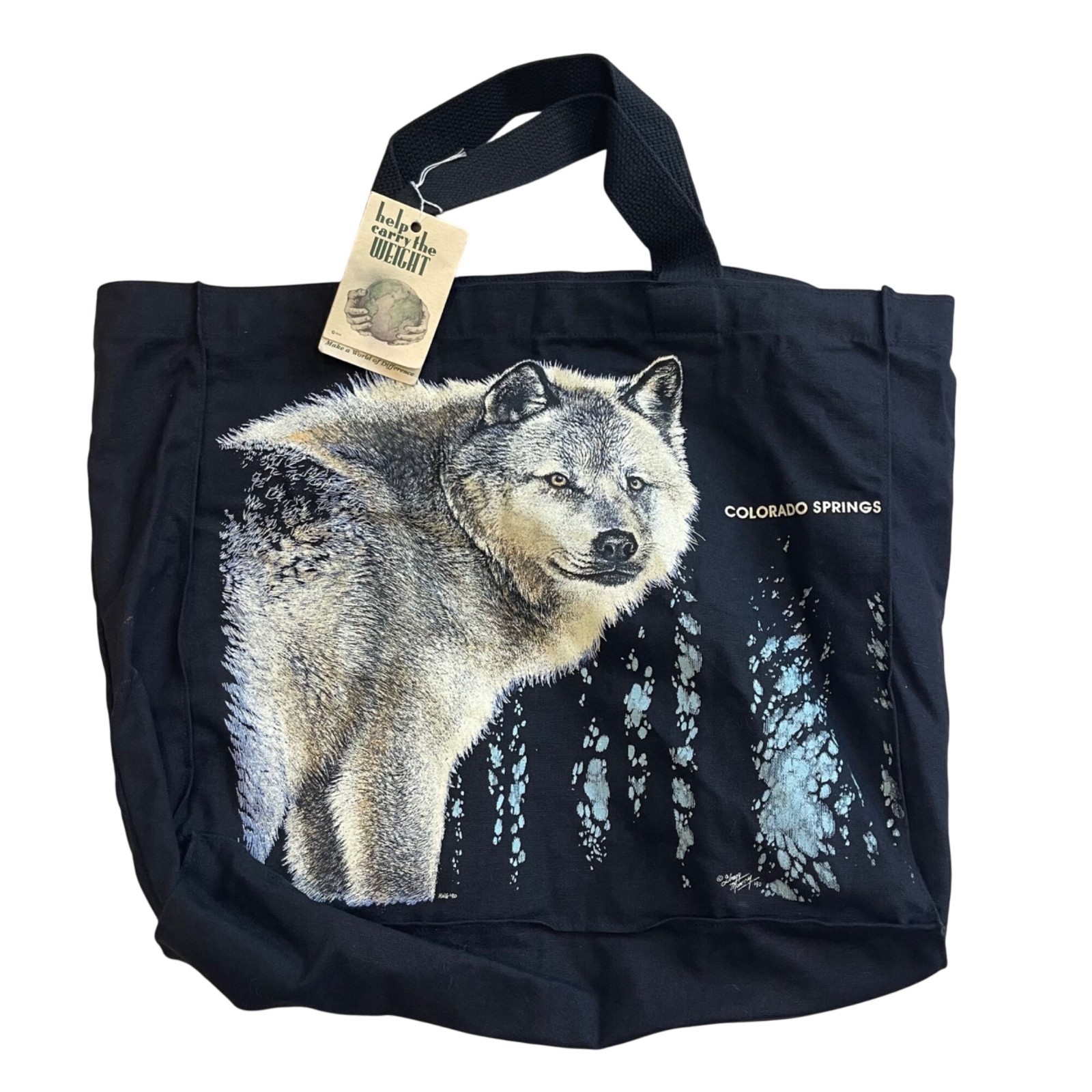 Canvas Carry-Alls Colorado Springs Wolf Tote Bag Measures Approx. 17″ X 15″