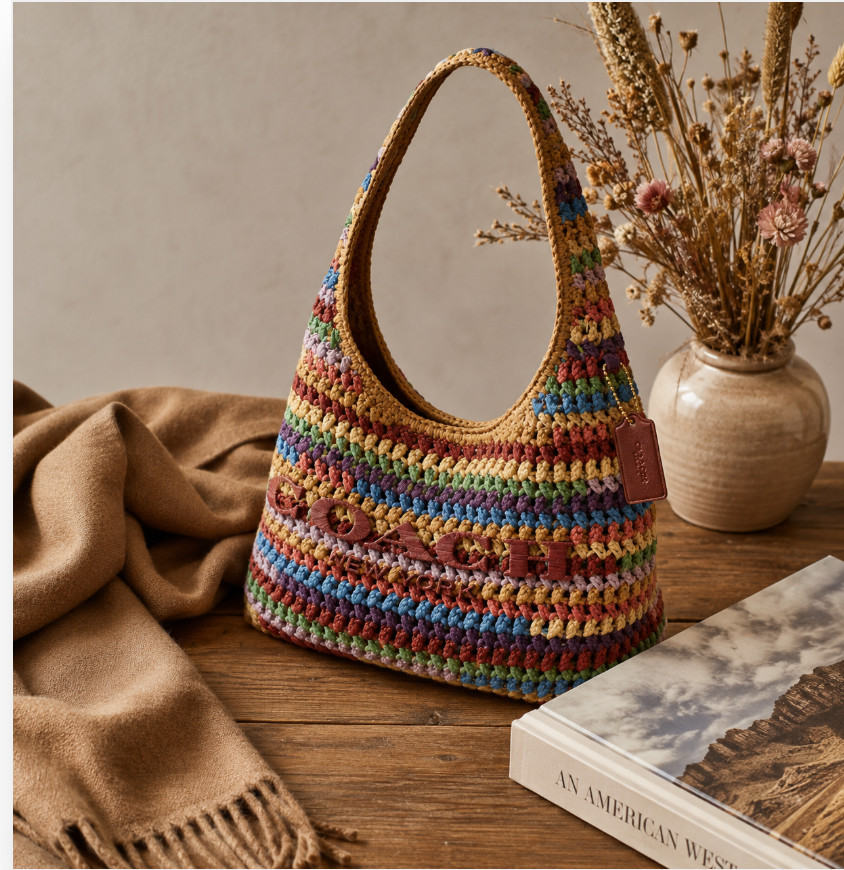 Coach Brooklyn 28 Multi Straw Shoulder Bag NWT Woven Hobo Summer Satchel + Dust