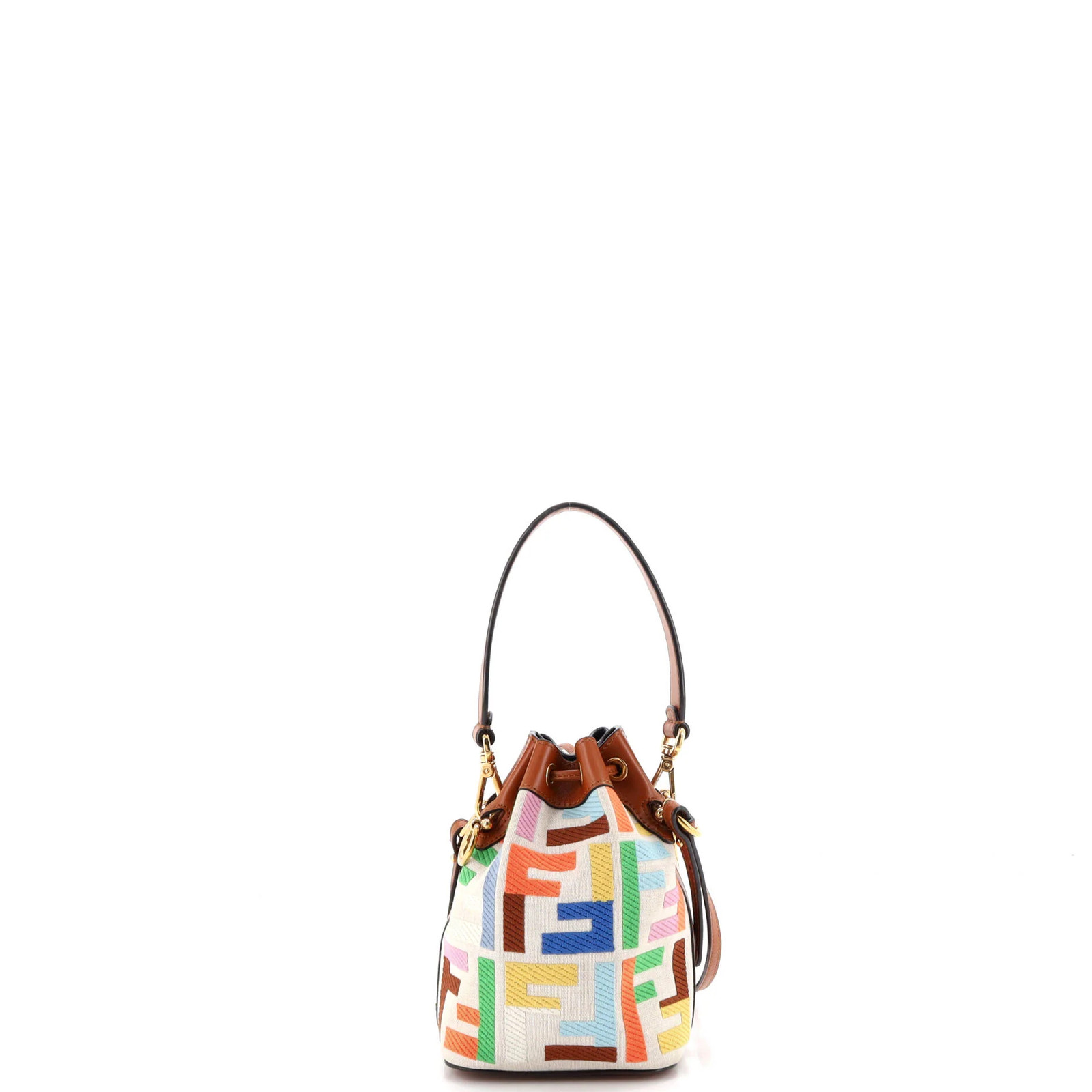 Fendi Mon Tresor Bucket Bag Zucca Embroidered Canvas Mini
