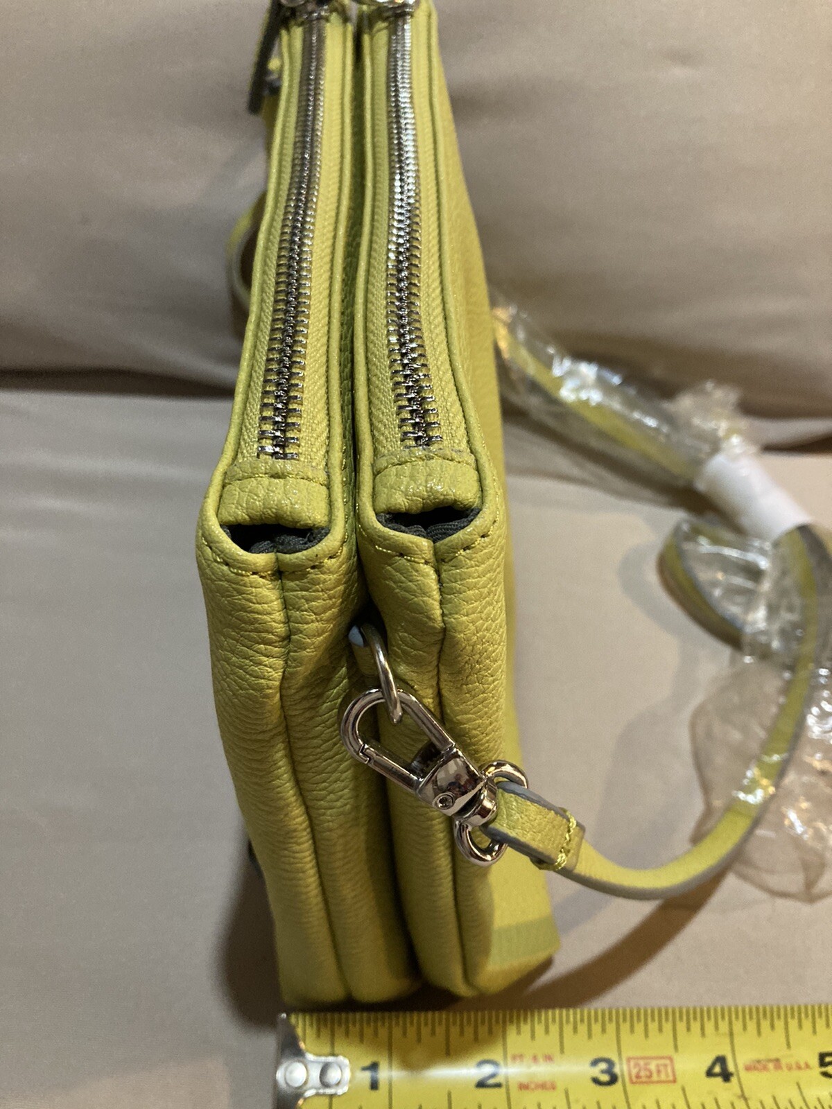 NEW JustFab Just Fab Lime Faux Leather Crossbody Purse with big EYES Fun Kooky!