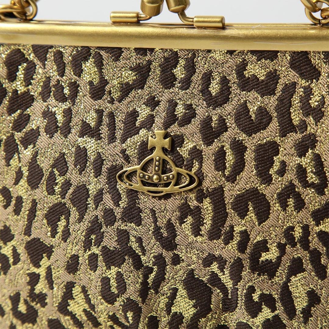 Vivienne Westwood Granny Leopard Print Gold Frame Shoulder Bag New 80char