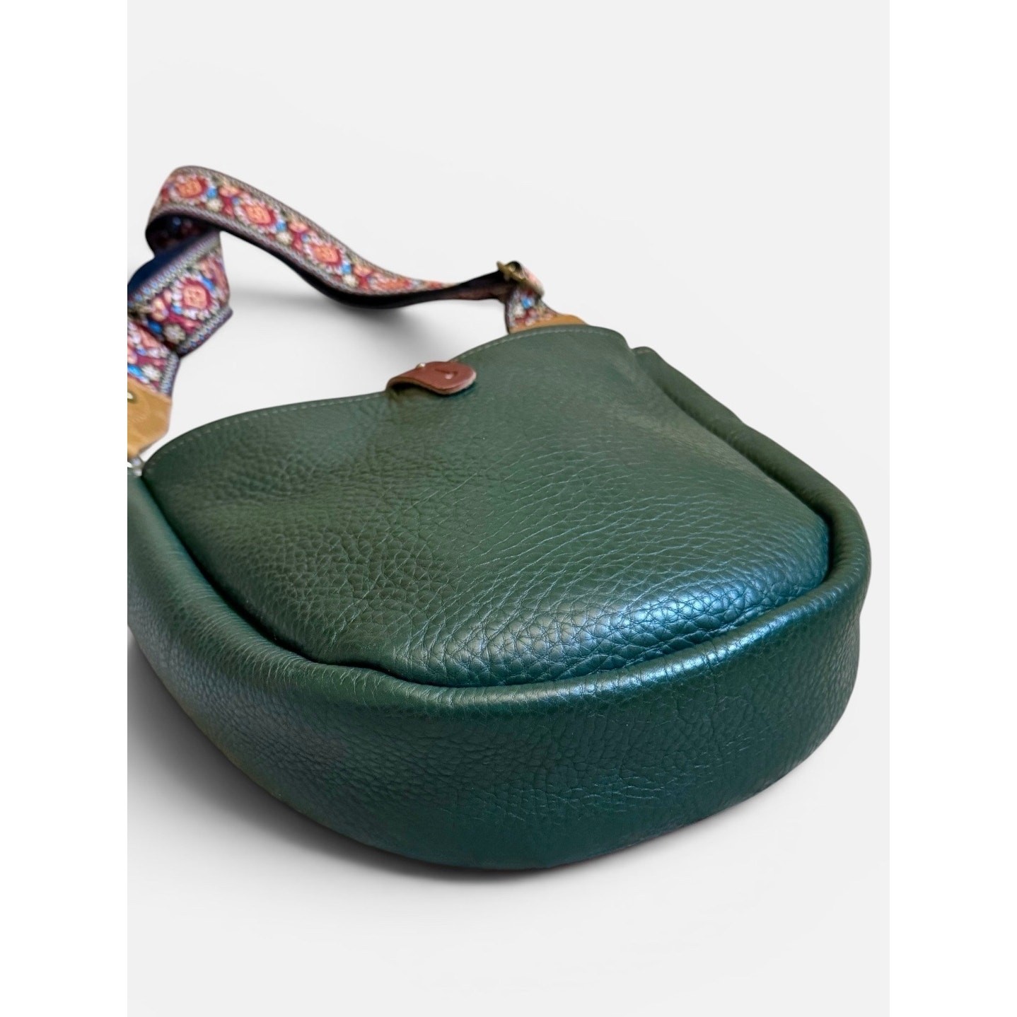 Go Forth Goods Celeste Leather Hobo Crossbody Shoulder Bag Forest Green Saddle