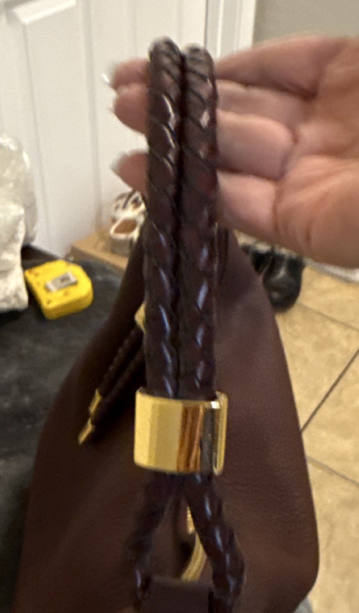 Michael Kors Collection Skorpios Burgundy Shoulder Bag Braided Handle Gold Hrdwr