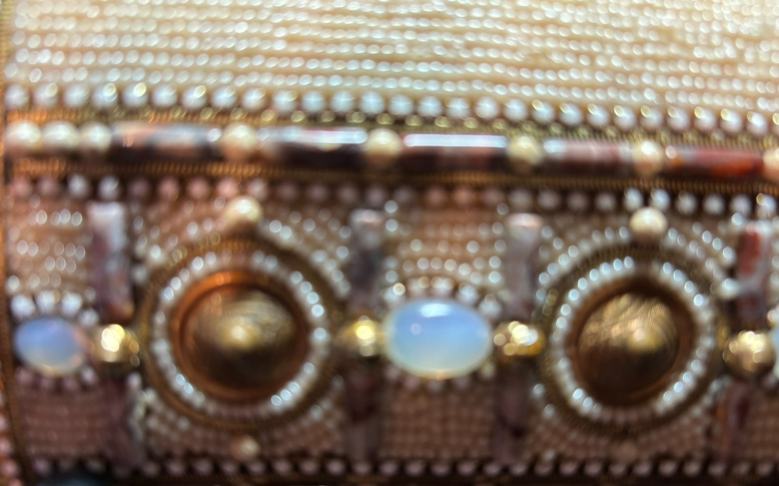 M and J Hansen Designs miniaudiere clutch, an artisan creation, from 80s-90s
