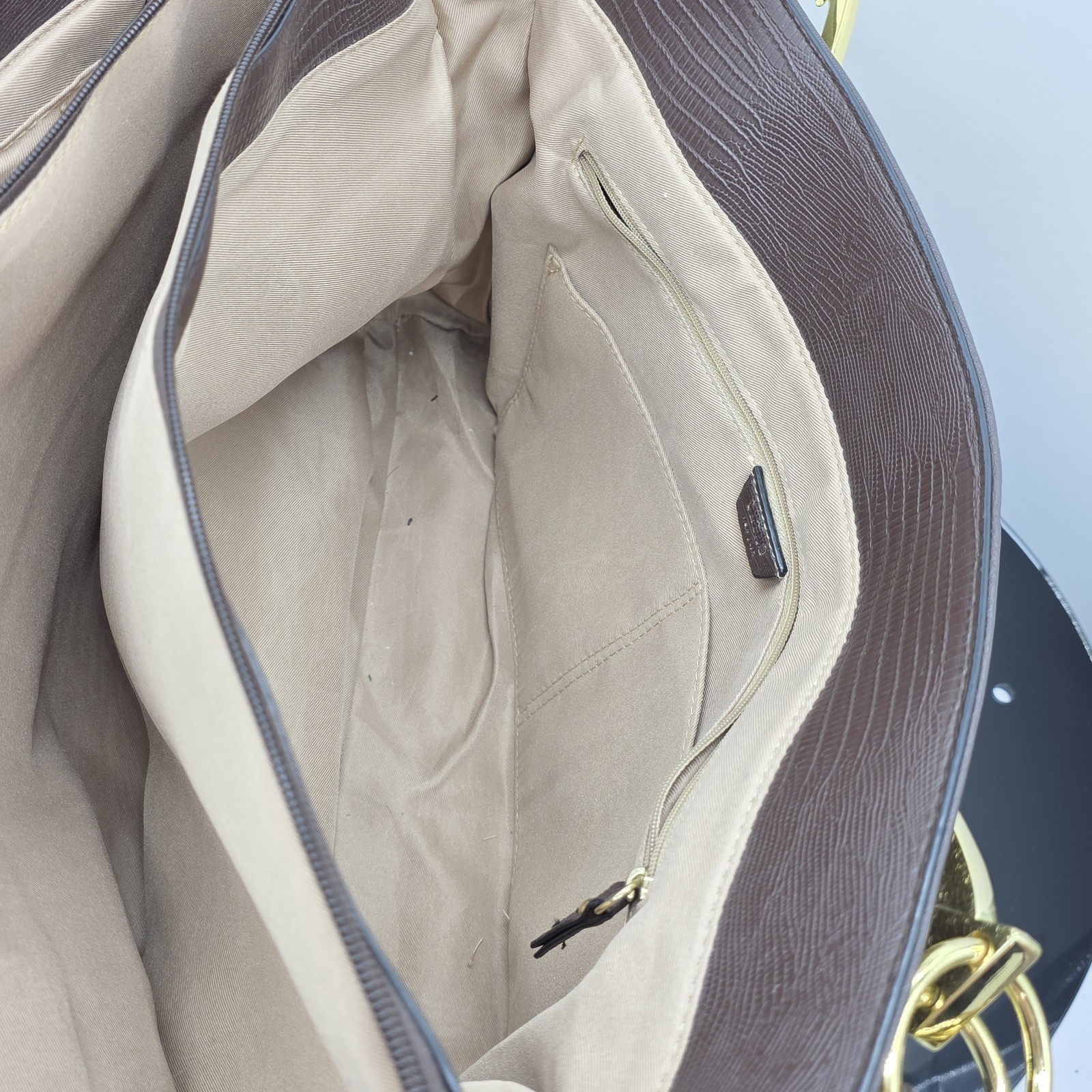 Workwear Tutilo New York Tote Bag Women Brown 17×11.5×5.5in Gold Hardware Office