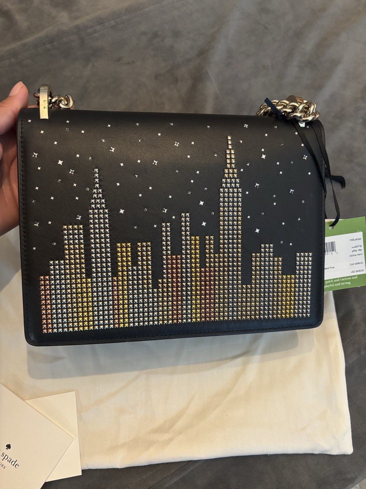 Kate Spade Marci Light up Bag NY City Glitzy Ritzy Skyline shoulder bag RARE