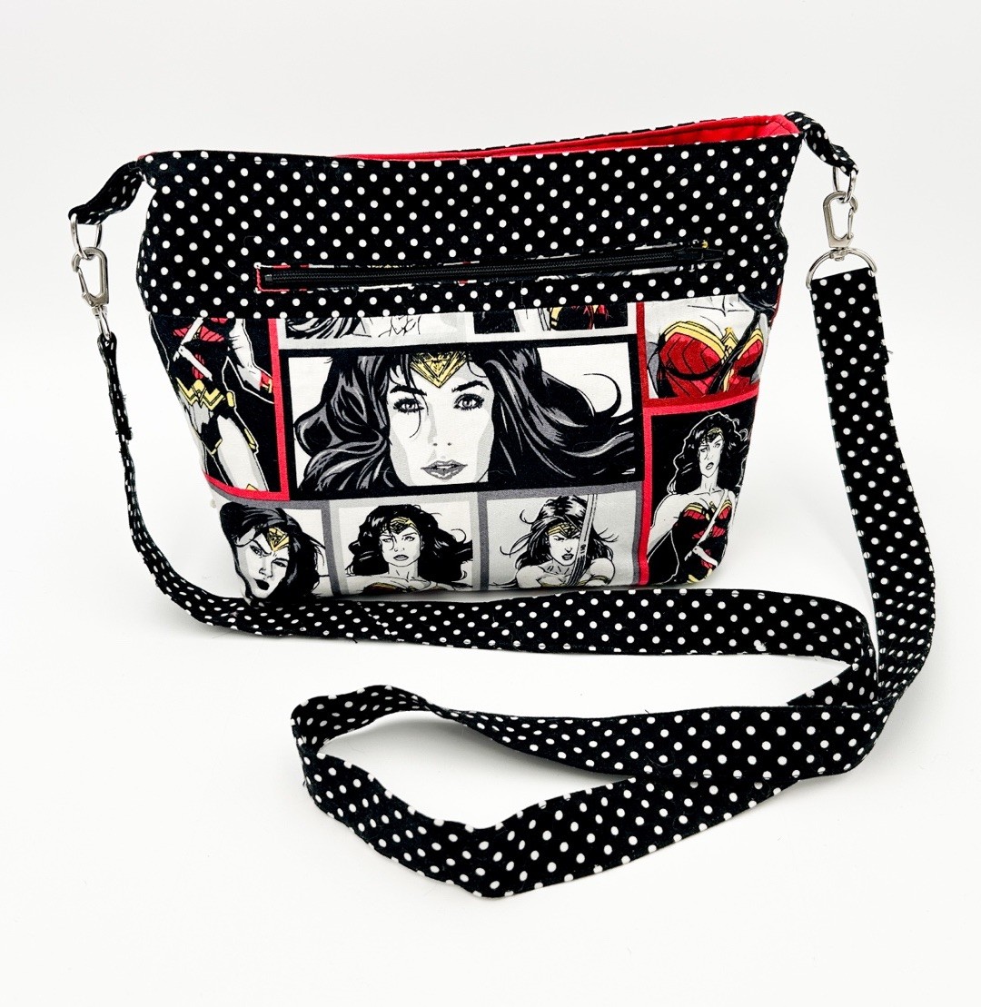 Wonder Woman Cloth Crossbody Bag Purse Sewn Possibly Handmade