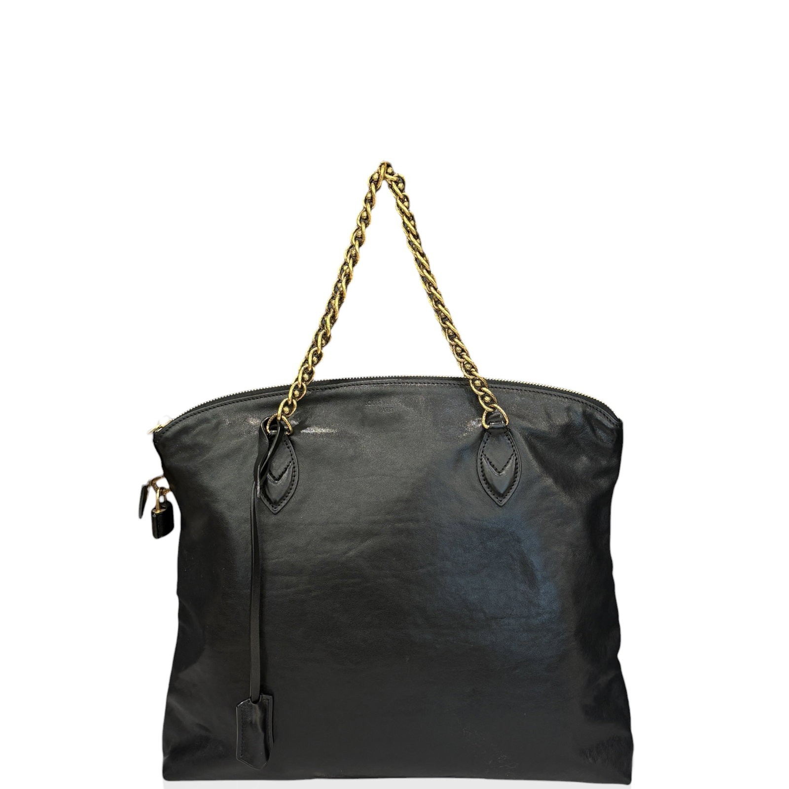 Louis Vuitton Tote Bag Black Soft Smooth Calfskin (uu042826a5)