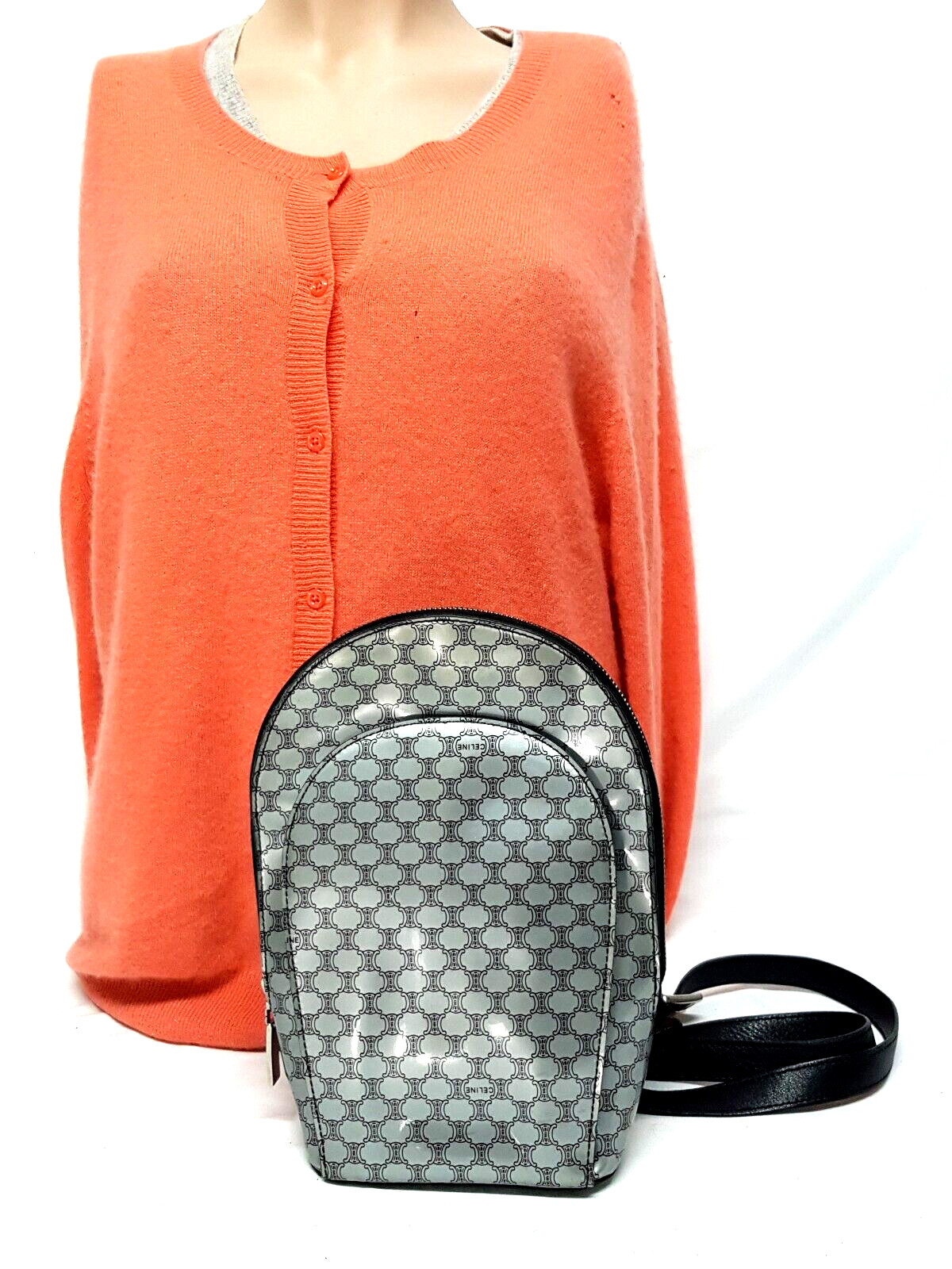 CELINE MACADAM GRAY PVC MINI BACKPACK