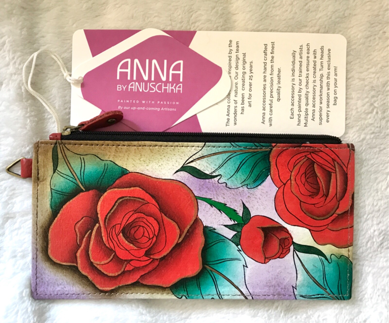 Anuschka Anna NWT🌹Card Organizer Wallet-Romantic Roses 1713-RRS