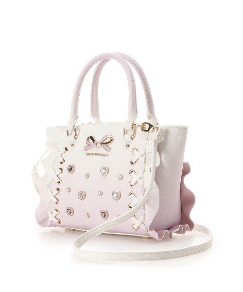 Samantha Vega 2Way Bag Shoulder Lace-up Heart Bijou Flutter Mini lavender JP FS