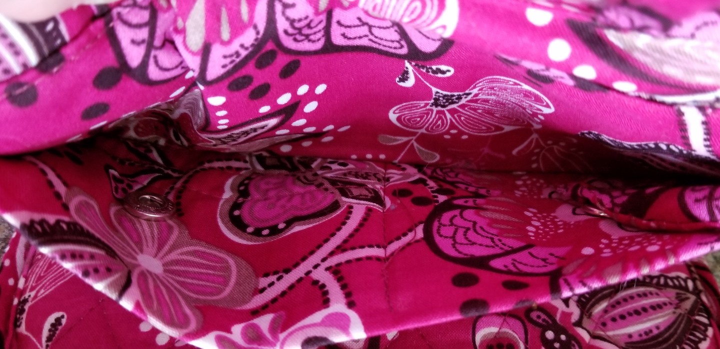 Pink Quilted ~ Cotton Fabric ~ All In One ~ Crossbody Wallet