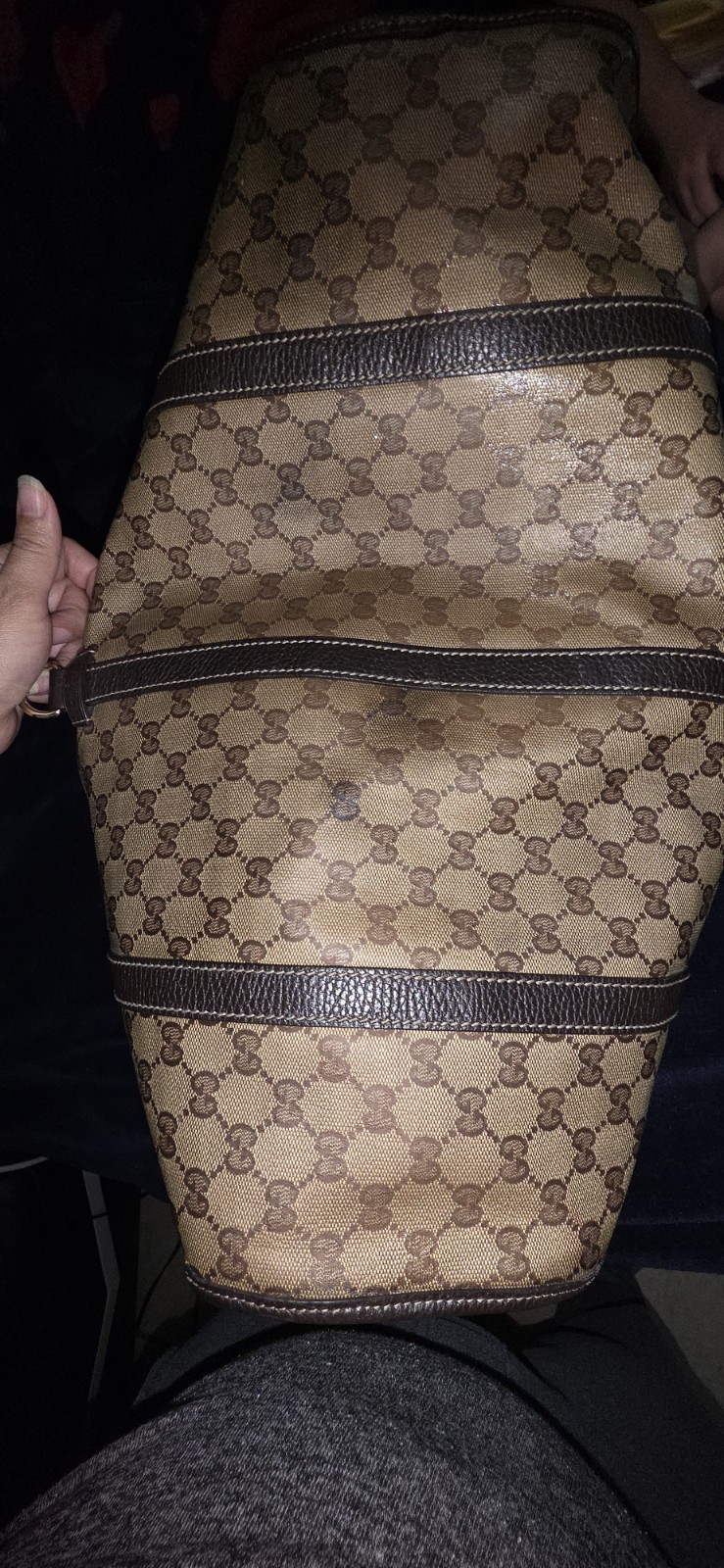 Gucci Joy Medium Shoulder Bag in GG Supreme Coated Canvas with Leather Trim S