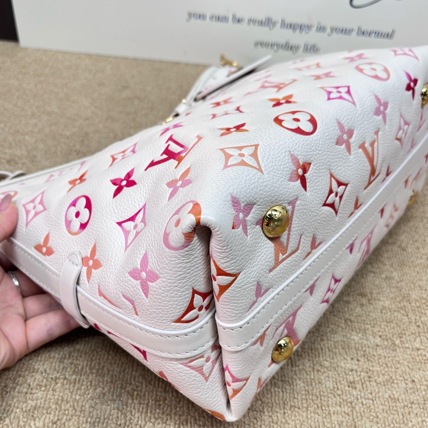 Louis Vuitton Marelle Normal Size Off-white Monogram Cowhide 3way Bag Duty Paid