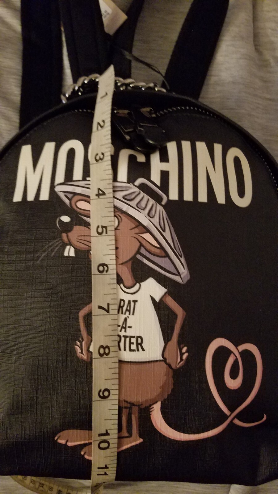 Moschino Rat-A-Porter Logo Backpack Black NWT $750+