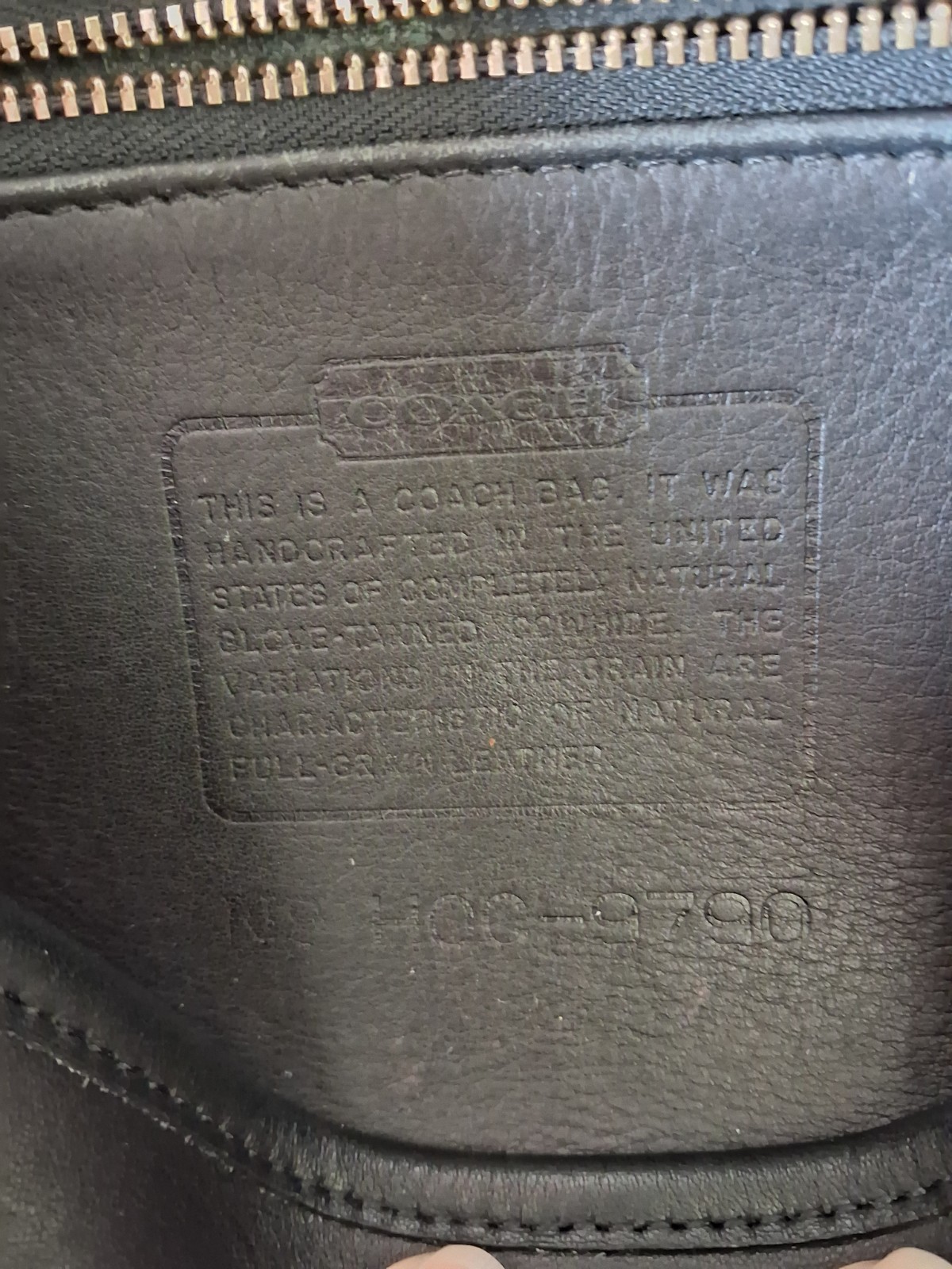 Coach Vintage City Bag, Black Leather With Brass Turnlock 9790