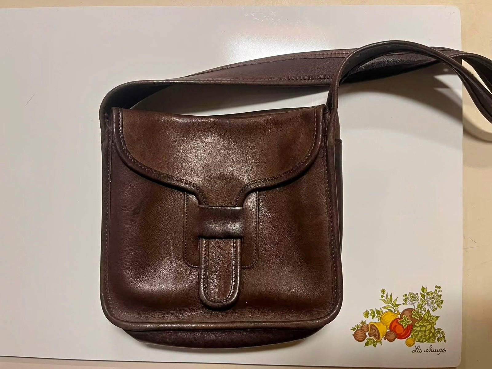 1960s-70s Bonnie Cashin 3-compartment Pre-Creed Coach double Courier Bag.