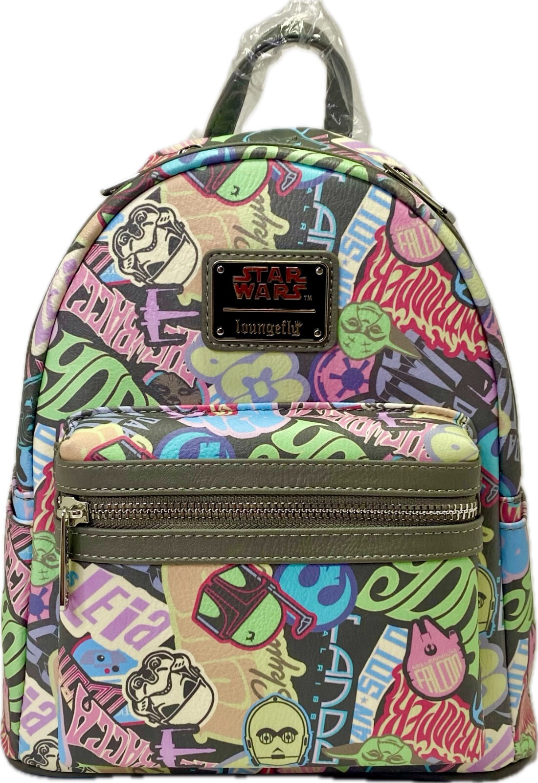 Loungefly Starwars Pastel Graffiti Sticker Print NEW Mini Backpack with Tags