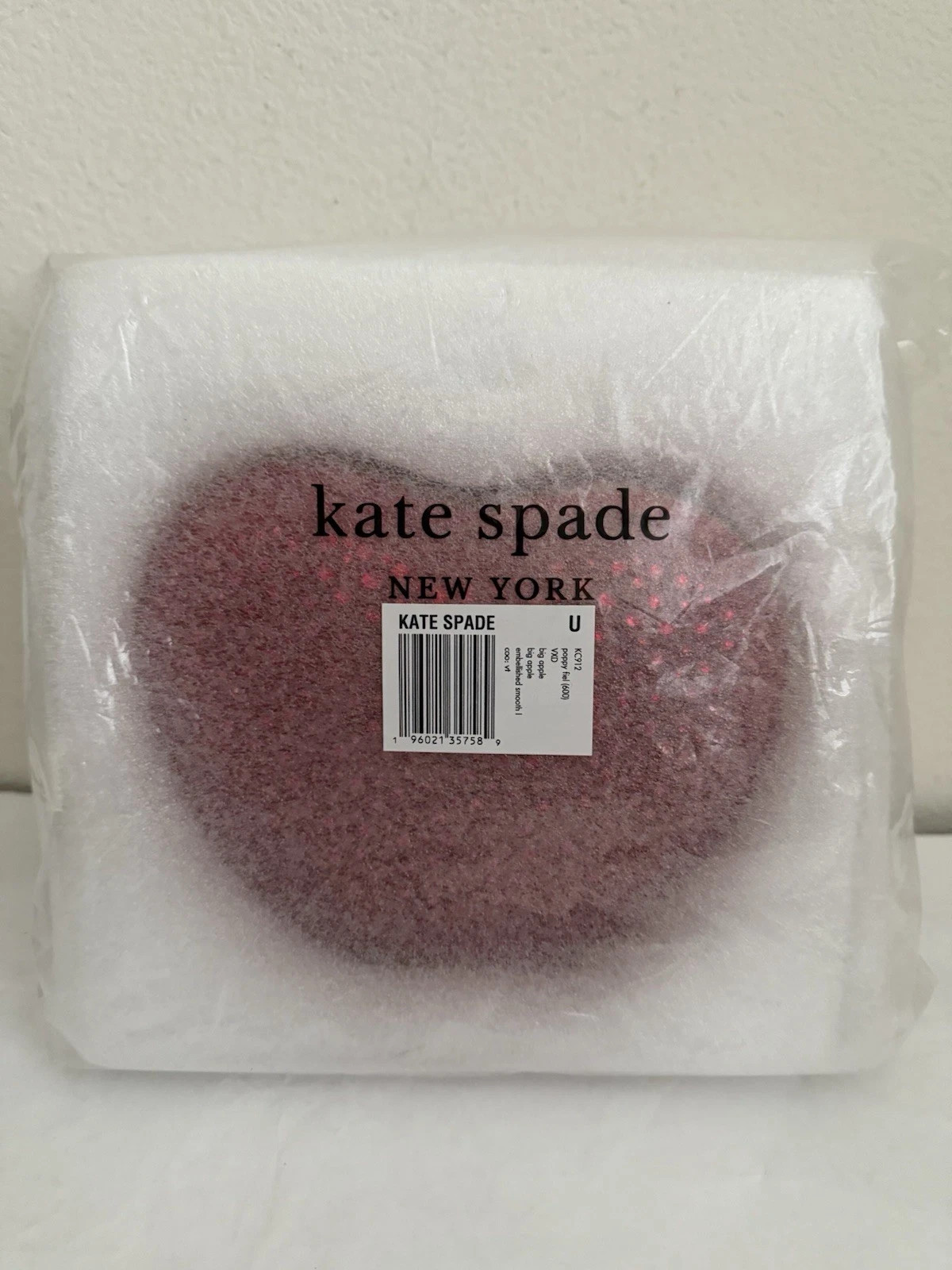 NWT Kate Spade Big Apple Embellished 3D Smooth Leather Crossbody Bag KC912