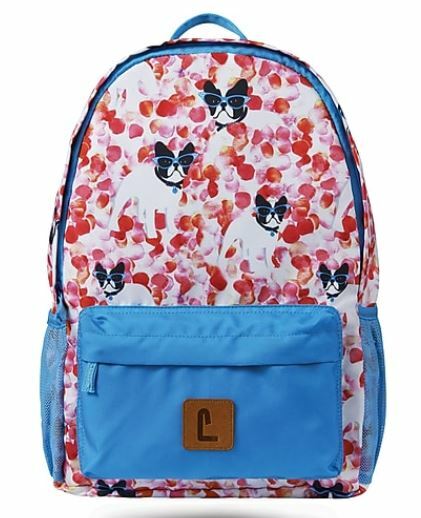 Paxton 16″ French Bull Dogs Pattern Backpack, 4.72″W x 16.14″H x 11.81″D