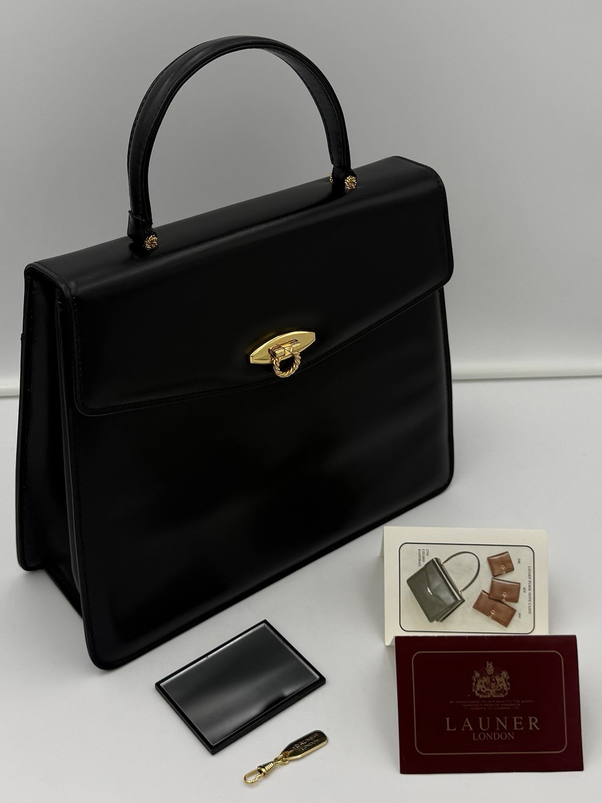 LAUNER 1941 LONDON Black Calf 28 Bag • Royal Warrant H.M. QUEEN Made in ENGLAND