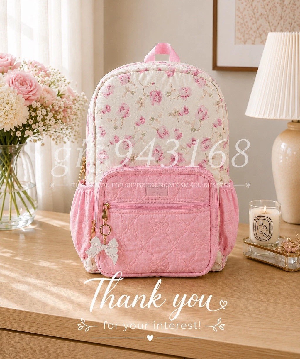 🎀 LoveShackFancy x Target Ribbon Rosa Floral Backpack Sterling Dusk Sold Out 🎀