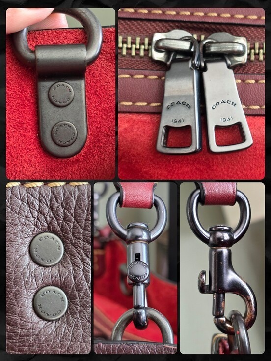 Coach 1941 Rogue 30 38124 Satchel Oxblood Pebbled Leather Bag