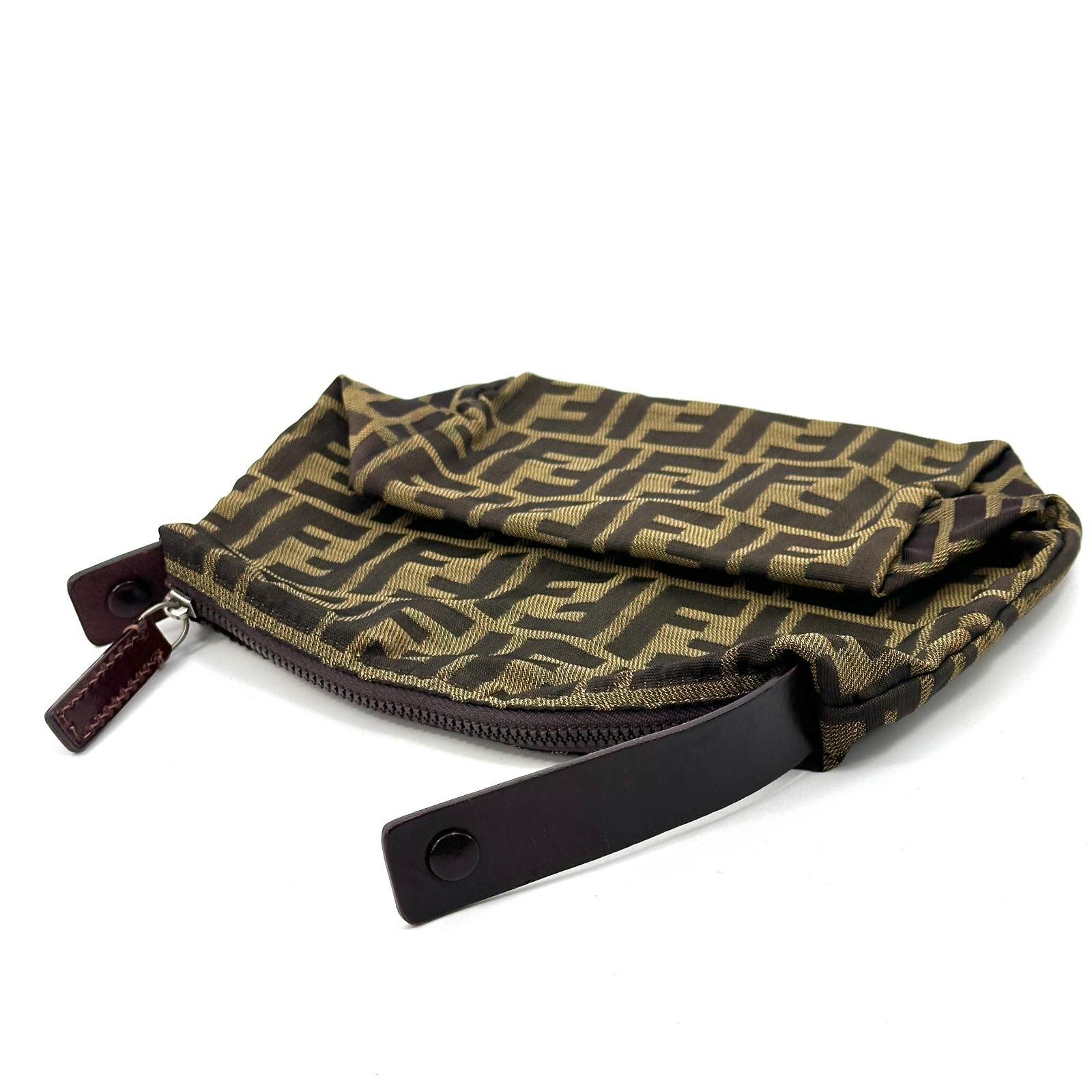Fendi Pouch Vanity bag Zucca Mini Hand bag Nylon Authentic 517T0463