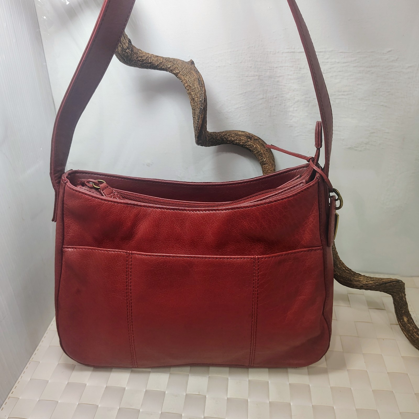 Rolf’s Red Genuine Soft Leather Shoulder Purse. Vintage
