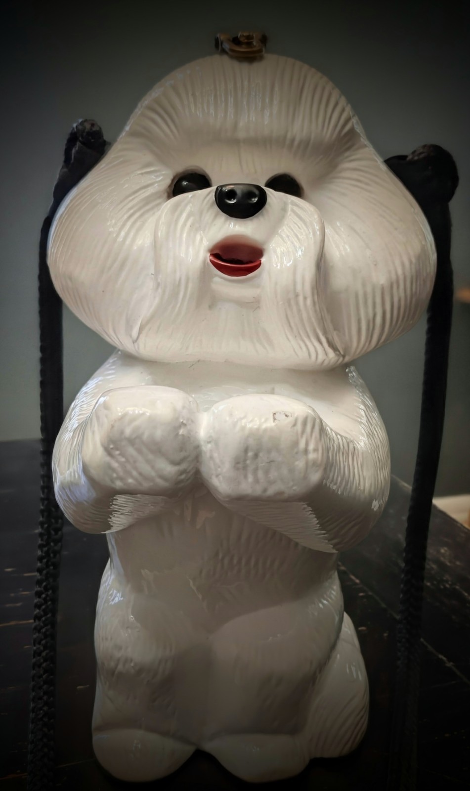 Timmy Woods Beverly Hills Bichon Frise Acacia Wood Minaudiere Purse Shoulder Bag