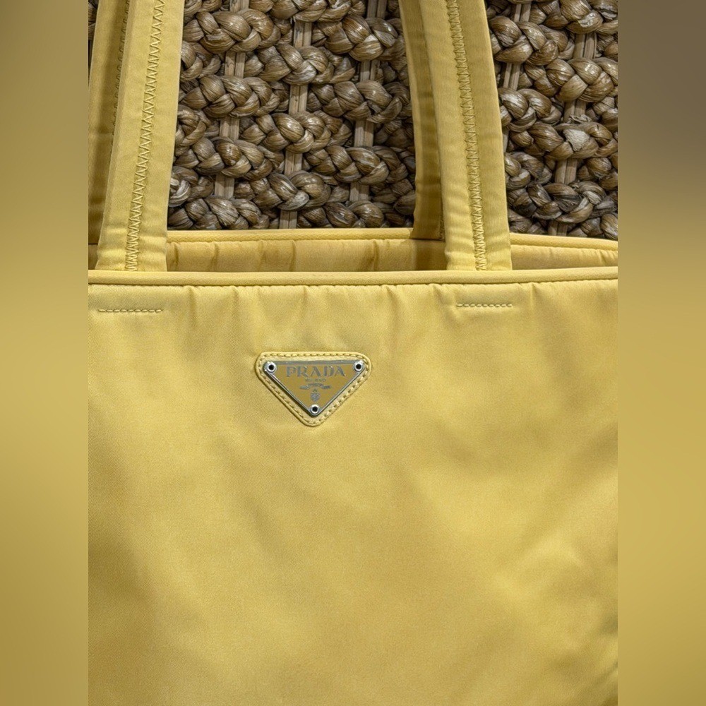 Prada Yellow Nylon Tote