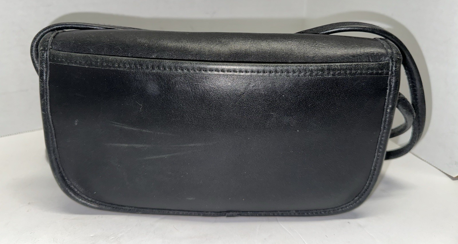 VTG Partners Black Leather Crossbody Bag 9″ x 5″ Flap Turn Lock Coach Style