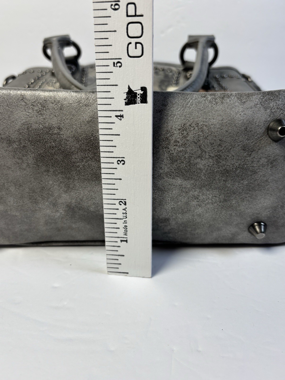 Montana West Studded Concealed Carry Purse Satchel Hand Bag Gray NWT $86